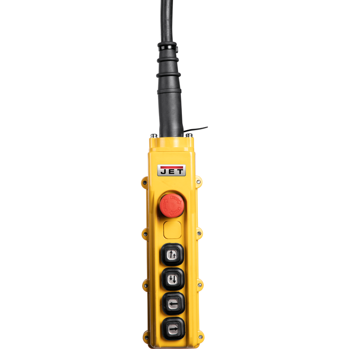 JET TS300-460-010,3-Ton Two Speed Electric Chain Hoist 3-Phase 10' Lift, MT300-4 Electric 2 Speed Trolley 3PH, and 4 Button Wired Pendant 6ft-JT9-144010K