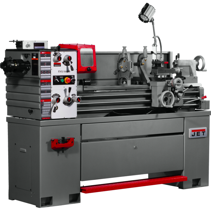 Jet EVS-1440 Electronic Variable Speed lathe with Newall DP700 DRO, Taper Attachment & Collet Closer,3HP- 311451 - AlpineTech Company