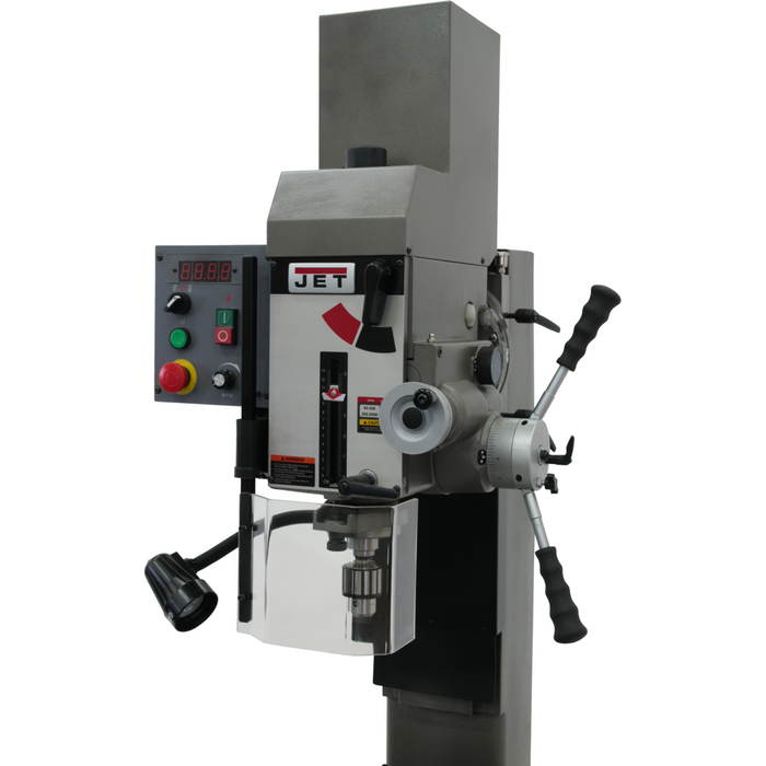 Jet JMD-45VSPFT Variable Speed Geared Head Square Column Mill/Drill with Power Downfeed & Newall DP700 2-Axis DRO-351156 - AlpineTech Company