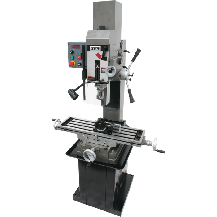 Jet JMD-45VSPFT Variable Speed Geared Head Square Column Mill/Drill with Power Downfeed & Newall DP700 2-Axis DRO-351156 - AlpineTech Company