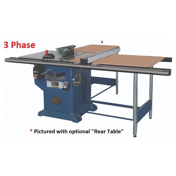 Oliver Machinery 10” 3 Phase 5 HP Professional Heavy-Duty Table Saw with 36” Rails with side table - 4016.004-A001