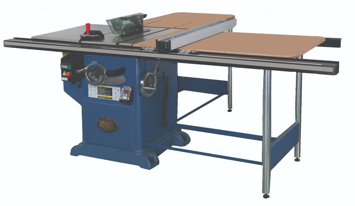 Oliver Machinery 12” Single Phase 5 HP Professional Heavy-Duty Table Saw with 52” Rails with side table - 4045.003-A001