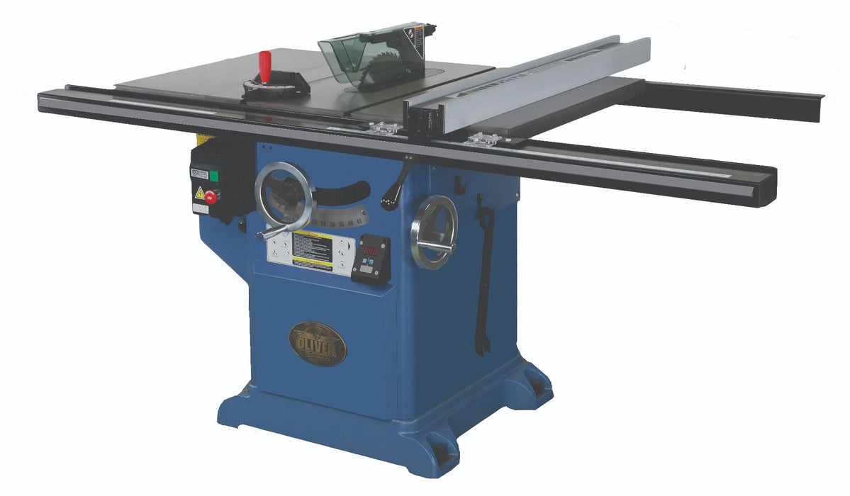 Oliver Machinery 12” Single Phase 5 HP Professional Heavy-Duty Table Saw with 52” Rails with side table - 4045.003-A001