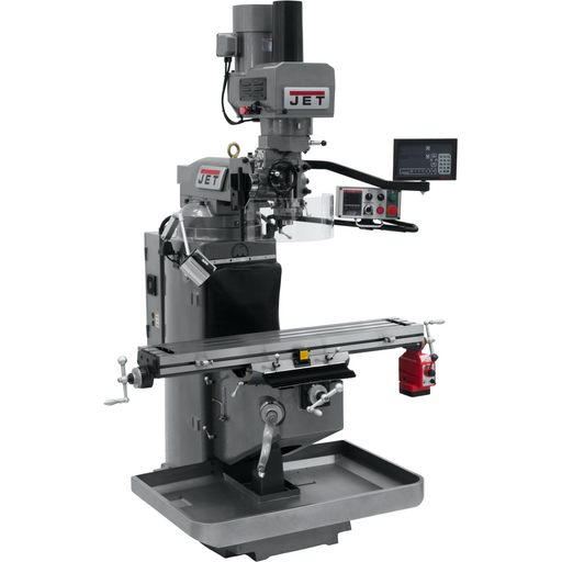 JET JTM-949EVS Mill With 3-Axis Newall DP700 DRO (Knee) With X-Axis Powerfeed and Air Powered Draw Bar-690541 - AlpineTech Company