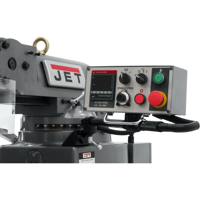 JET JTM-949EVS Mill With 3-Axis Newall DP700 DRO (Knee) With X-Axis Powerfeed and Air Powered Draw Bar-690541 - AlpineTech Company