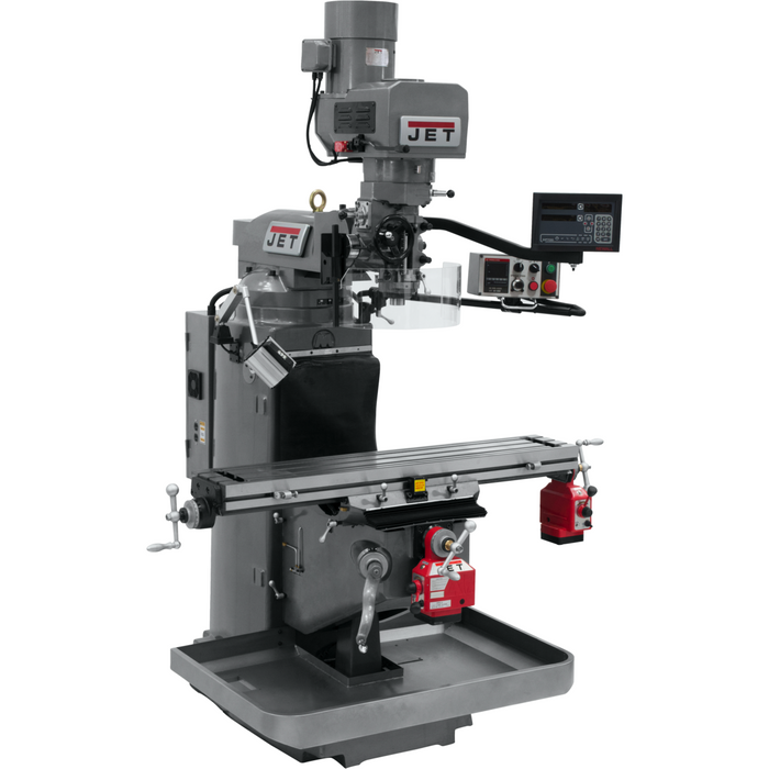 JET JTM-949EVS Mill With 3-Axis Newall DP700 DRO (Knee) With X and Y-Axis Powerfeeds-690542 - AlpineTech Company