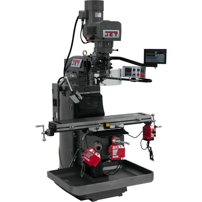 JET JTM-949EVS Mill With 3-Axis Newall DP700 DRO (Knee) With X, Y and Z-Axis Powerfeeds-690544 - AlpineTech Company