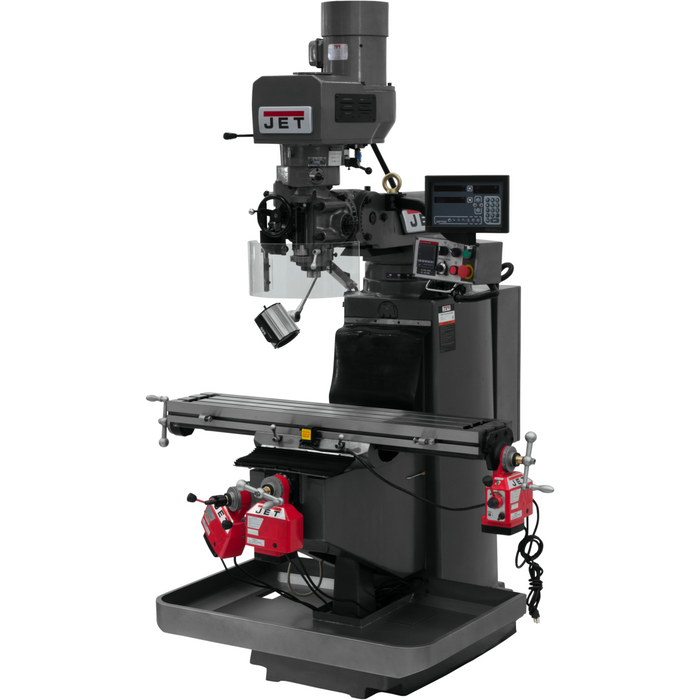 JET JTM-949EVS Mill With 3-Axis Newall DP700 DRO (Knee) With X, Y and Z-Axis Powerfeeds-690544 - AlpineTech Company