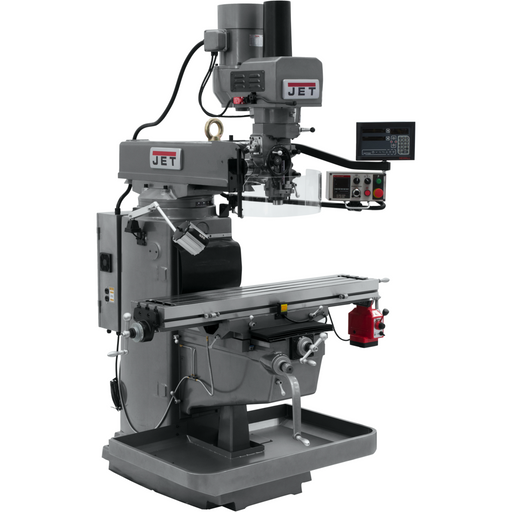 JET JTM-1050EVS2/230 Mill With 3-Axis Newall DP700 DRO (Knee) With X-Axis Powerfeed and Air Powered Draw Bar-690640 - AlpineTech Company