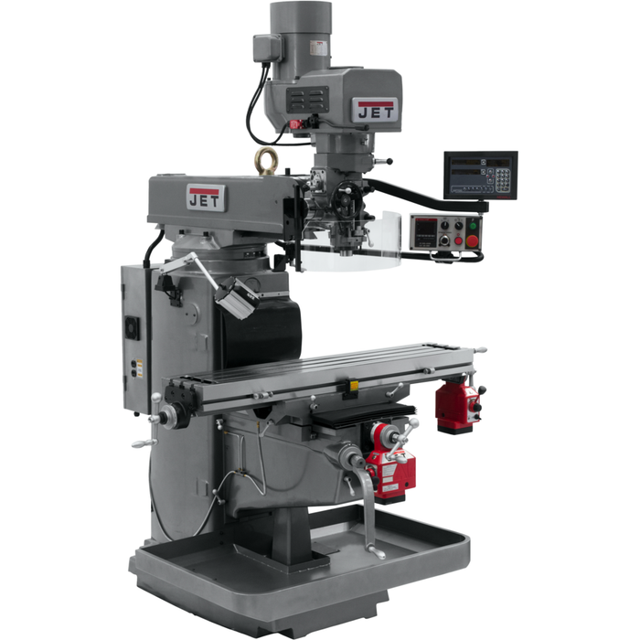 JET JTM-1050EVS2/230 Mill With 3-Axis Newall DP700 DRO (Knee) With X and Y-Axis Powerfeeds-690641 - AlpineTech Company