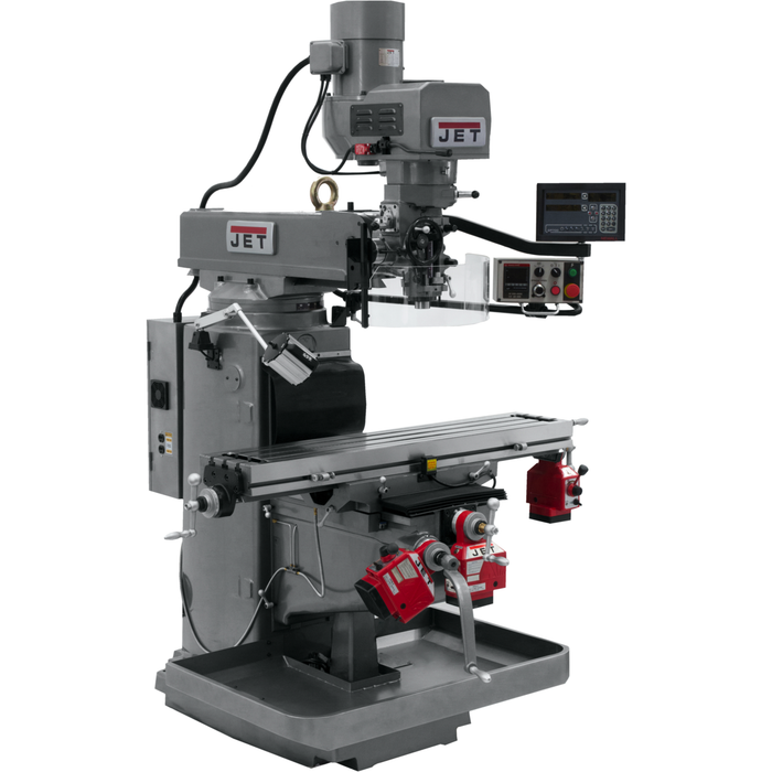 JET JTM-1050EVS2/230 Mill With 3-Axis Newall DP700 DRO (Knee) With X, Y and Z-Axis Powerfeeds-690643 - AlpineTech Company