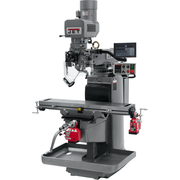 JET JTM-1050EVS2/230 Mill With 3-Axis Newall DP700 DRO (Quill) With X and Y-Axis Powerfeeds-690646 - AlpineTech Company