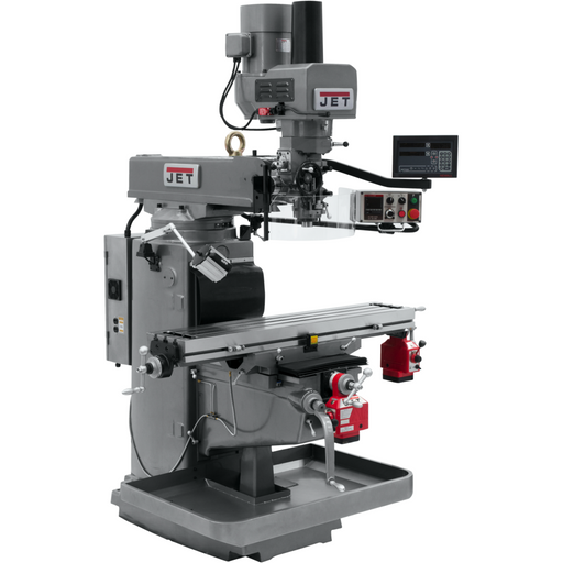 JET JTM-1050EVS2/230 Mill With 3-Axis Newall DP700 DRO (Quill) With X and Y-Axis Powerfeeds and Air Powered Draw Bar-690647 - AlpineTech Company