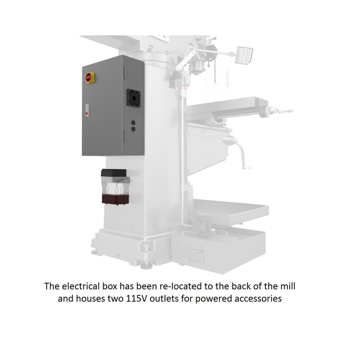 JET JTM-1050EVS2/230 Mill With Acu-Rite 203 DRO With X, Y and Z-Axis Powerfeeds and Air Powered Drawbar-690650 - AlpineTech Company