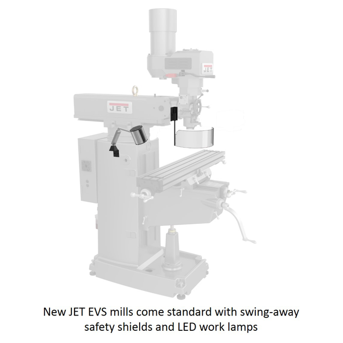 JET JTM-1050EVS2/230 Mill With Acu-Rite 203 DRO With X, Y and Z-Axis Powerfeeds and Air Powered Drawbar-690650 - AlpineTech Company