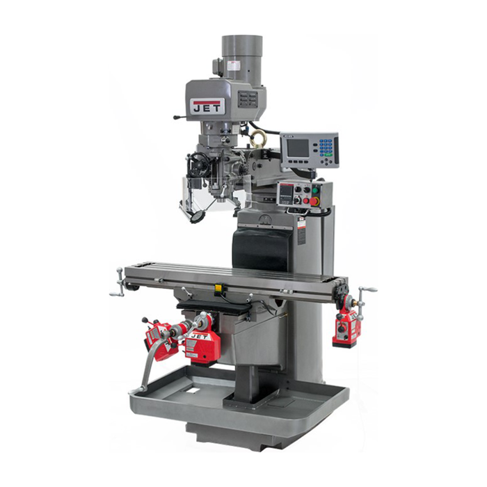 JET JTM-1050EVS2/230 Mill With 3-Axis Acu-Rite 303 DRO (Knee) With X, Y and Z-Axis Powerfeeds and Air Powered Draw Bar-690680 - AlpineTech Company