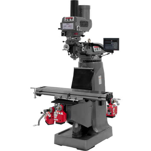 JET JTM-4VS Mill With 3-Axis Newall DP700 DRO (Quill) With X, Y and Z-Axis Powerfeeds and Power Draw Bar-691170 - AlpineTech Company