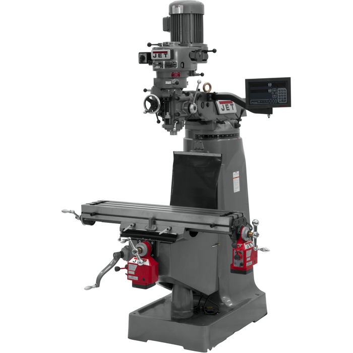 JET JTM-1 Mill With 3-Axis Newall DP700 DRO (Quill) With X and Y-Axis Powerfeeds-691192 - AlpineTech Company