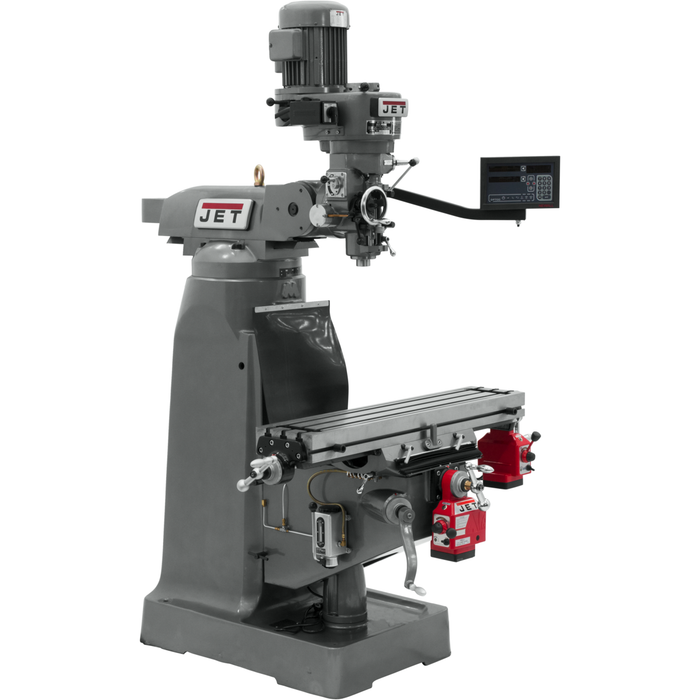 JET JTM-2 Mill With 3-Axis Newall DP700 DRO (Quill) With X and Y-Axis Powerfeeds-691199 - AlpineTech Company