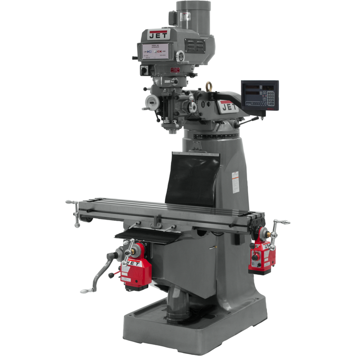 JET JTM-4VS Mill With 3-Axis Newall DP700 DRO (Quill) With X and Y-Axis Powerfeeds-691203 - AlpineTech Company