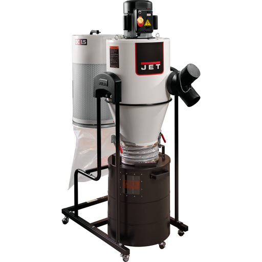 JET JCDC-1.5 Cyclone Dust Collector, 2-Micron Filter, 763 CFM, 1-1/2 HP, 1Ph 115V-717515 - AlpineTech Company