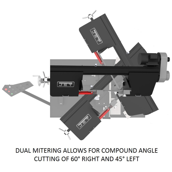 JET 10 x 18 Semi-Auto Variable Speed Dual Mitering Saw | EHB-1018VM-891070 - AlpineTech Company