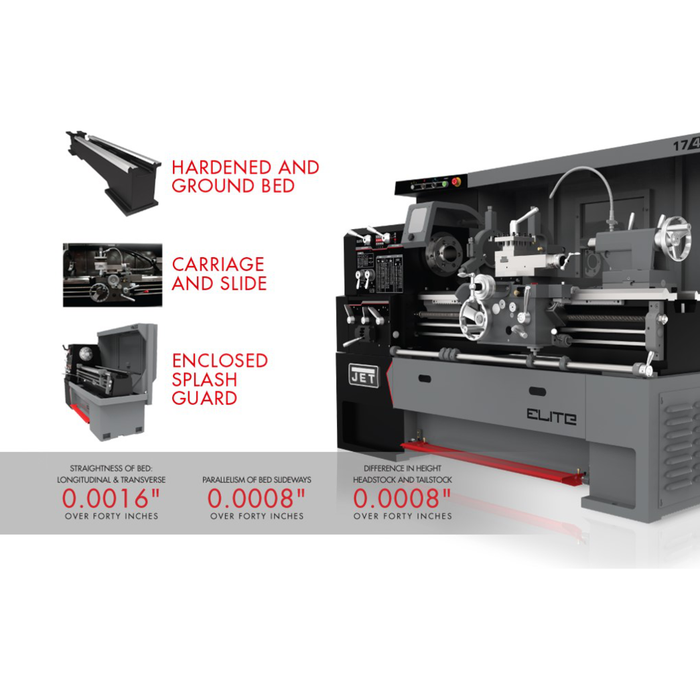 JET E-1440VS, Elite 14x40 EVS Lathe-892030 - AlpineTech Company