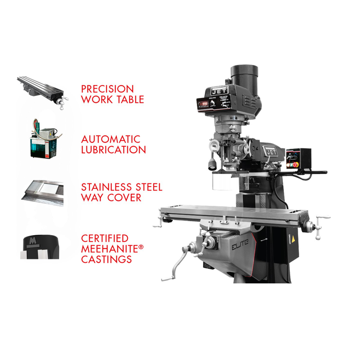 JET ETM-949 Mill With 3-Axis ACU-RITE MILLPWR G2 CNC-JT9-894041