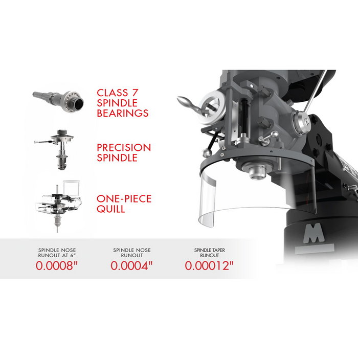 JET EVS-949 Mill with 2-Axis Newall DP700 DRO and X-Axis JET Powerfeed and USA Made Air Draw Bar-894353