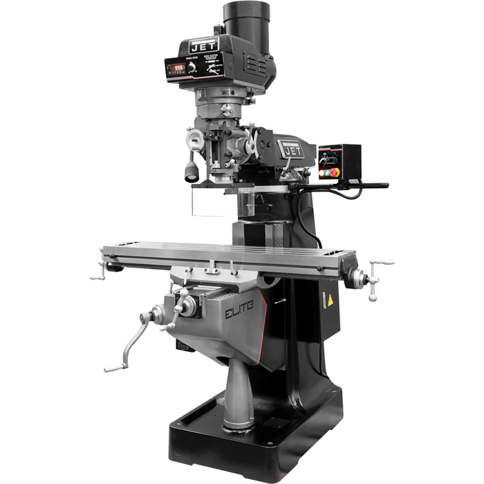 JET EVS-949 Mill with 2-Axis Newall DP700 DRO and X-Axis JET Powerfeed and USA Made Air Draw Bar-894353