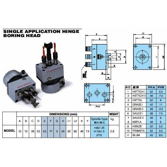 Castaly 1/2/4 Drills Hinge Boring Machine - AlpineTech Company