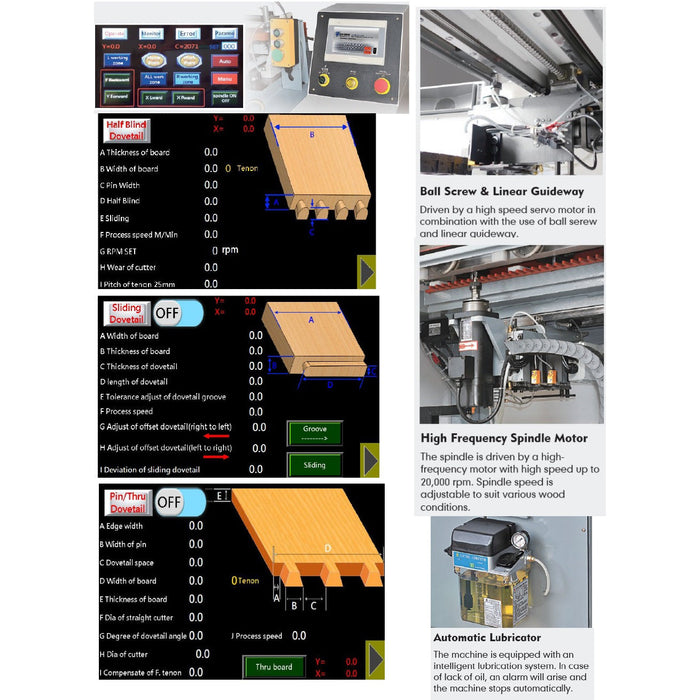 Castaly CNC Dovetail Machine (6 Styles Dovetails) - CM-600CNC-6S - AlpineTech Company