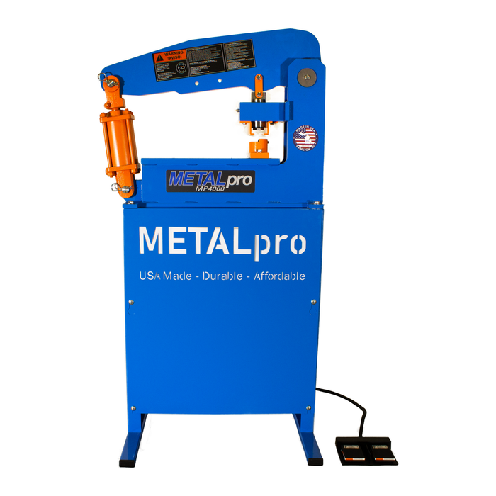 METALpro 1.5HP 110V Single Phase 40 Ton Ironworker with Footswitch and Open Work Station - MP4000