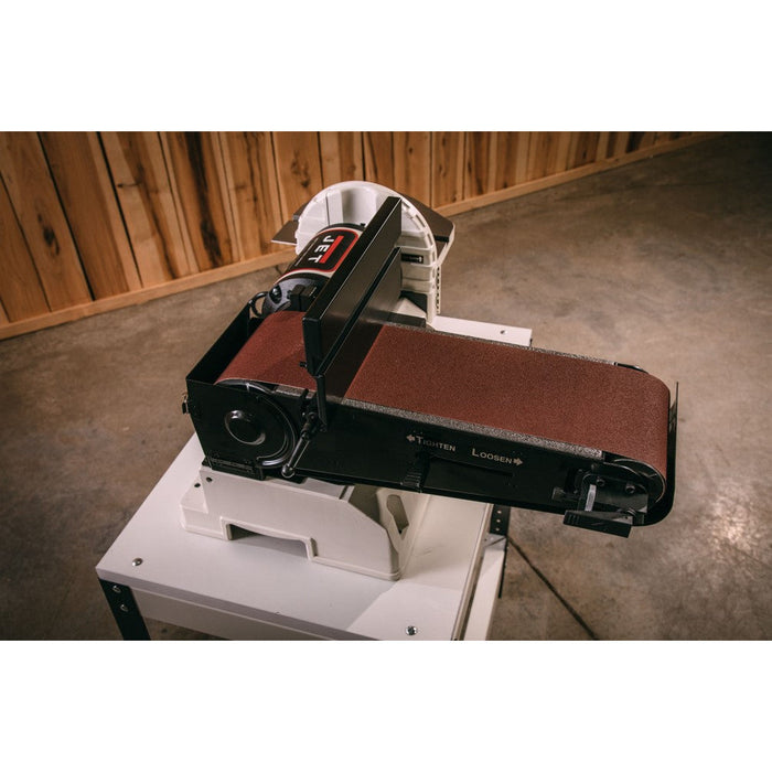 JET JSG-96CS, 6" x 48" Belt / 9" Disc Sander with Closed Stand, 3/4HP 1Ph, 115V-JT9-708597K