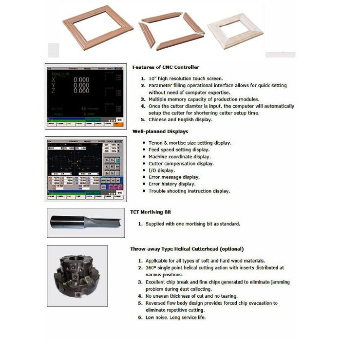 Castaly CNC Miter - Mortise / Tenoner Machine - SET-150-CNC - AlpineTech Company