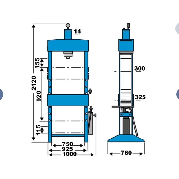 Knuth KNWP 50 M Hydraulic Workshop Press - 131743 - AlpineTech Company