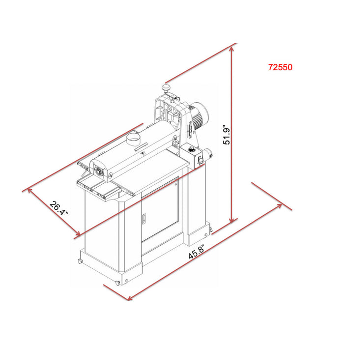 Laguna 25-50 Drum Sander w/ Closed Stand and Mobile Base - SUPMX-72550 - AlpineTech Company